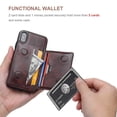 thumbnail image 4 of REQO iPhone Xs Wallet Case iPhone X Wallet Case Credit Card Holder, Premium Leather Kickstand Durable Shockproof Protective Cover iPhone X/Xs 5.8 Inch(Brown), 4 of 7