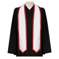 thumbnail image 2 of Endea Graduation White/Red Plain Graduation Stole with Trim Color  Classic End, 2 of 9