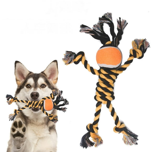 SIfdSeng New Pet Dog Tennis Cotton Rope Toy Teeth Grinding Teeth Dog Knot Toy Indestructible Dog Toys for Aggressive Chewers Puppy Puzzle Toys Toys for Dogs