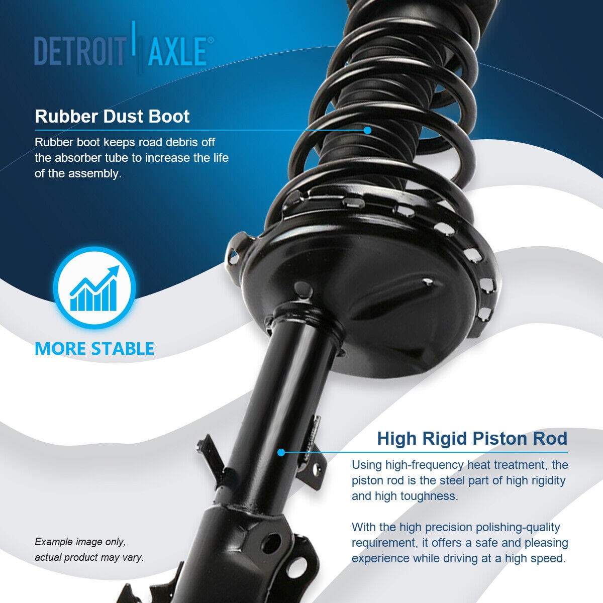 Detroit Axle - 2pc Rear Struts for 04-07 Toyota Highlander 04-06 Lexus RX330 06-07 RX400h, 2007 RX350, 2 Complete Struts w/Coil Spring Assembly Replacement Quick Install Ready Strut Shocks Assembly