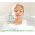 thumbnail image 6 of Ergonomic Bathtub Pillow Cushion for Bath with Neck and Back Support - 6 Suction Cups - 3D Air Mesh Headrest for Maximum Comfort - for Soaking Tub, Hot Tub, Bubble Baths, and Relaxation, 6 of 10