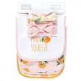 thumbnail image 2 of Hudson Baby Infant Girl Cotton Bib and Headband or Caps Set, Citrus Orange, One Size, 2 of 5