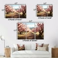 thumbnail image 4 of Designart "Pink Cherry Blossom landscape I" Floral Metal Wall Decor Set, 4 of 5