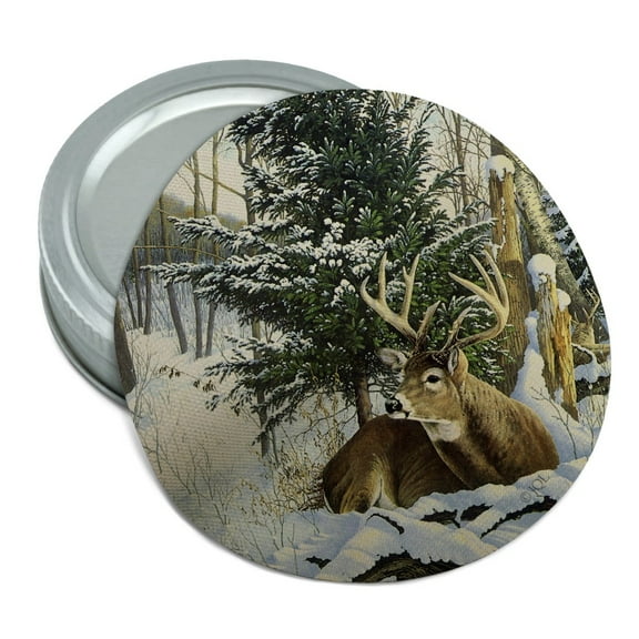 Deer in the Snow Round Rubber Non-Slip Jar Gripper Lid Opener