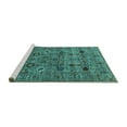 thumbnail image 2 of Ahgly Company Machine Washable Indoor Rectangle Oriental Turquoise Blue Industrial Area Rugs, 7' x 10', 2 of 4