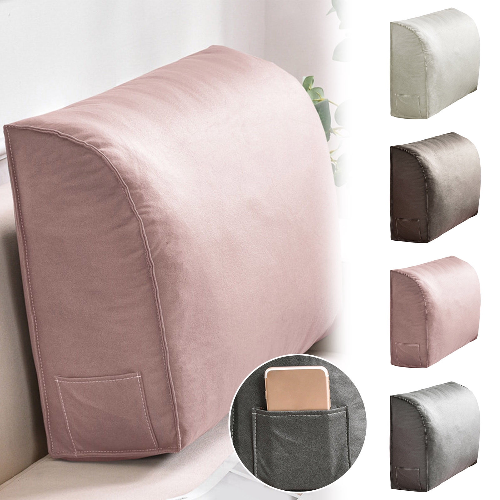 Extra Thick Wedge Back Cushion for Sofa and Bed, Orthopedic Lumbar Support Pillow with Removable Cover, Reading Headboard Pillow for Living Room, Waist Neck Back Pain Relief Comfort