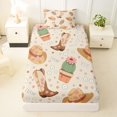thumbnail image 3 of jejeloiu Rustic Cowgirl Hat Twin Sheet Sets Kids,Western Cowboy Theme Bedding,3 Pieces, 3 of 6