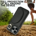 thumbnail image 6 of for iPhone 16e Wallet Case with Card Holder Women Men, Flip PU Leather Kickstand Shockproof Protective Phone Cover Magnetic Clasp 360 Rotation Ring Stand for iPhone 16e, Black, 6 of 7
