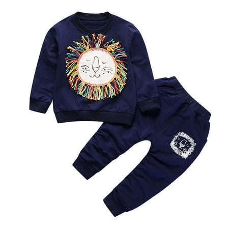 

QYZEU 2T Summer Clothes Boys Toddler Suspenders And Bow Tie Set Outfit Boys Toddler Baby Shirt Cartoon 2Pcs Girls T Tassels Tracksuit Tops Kids Pants Outfits Set Boys Outfits&Set