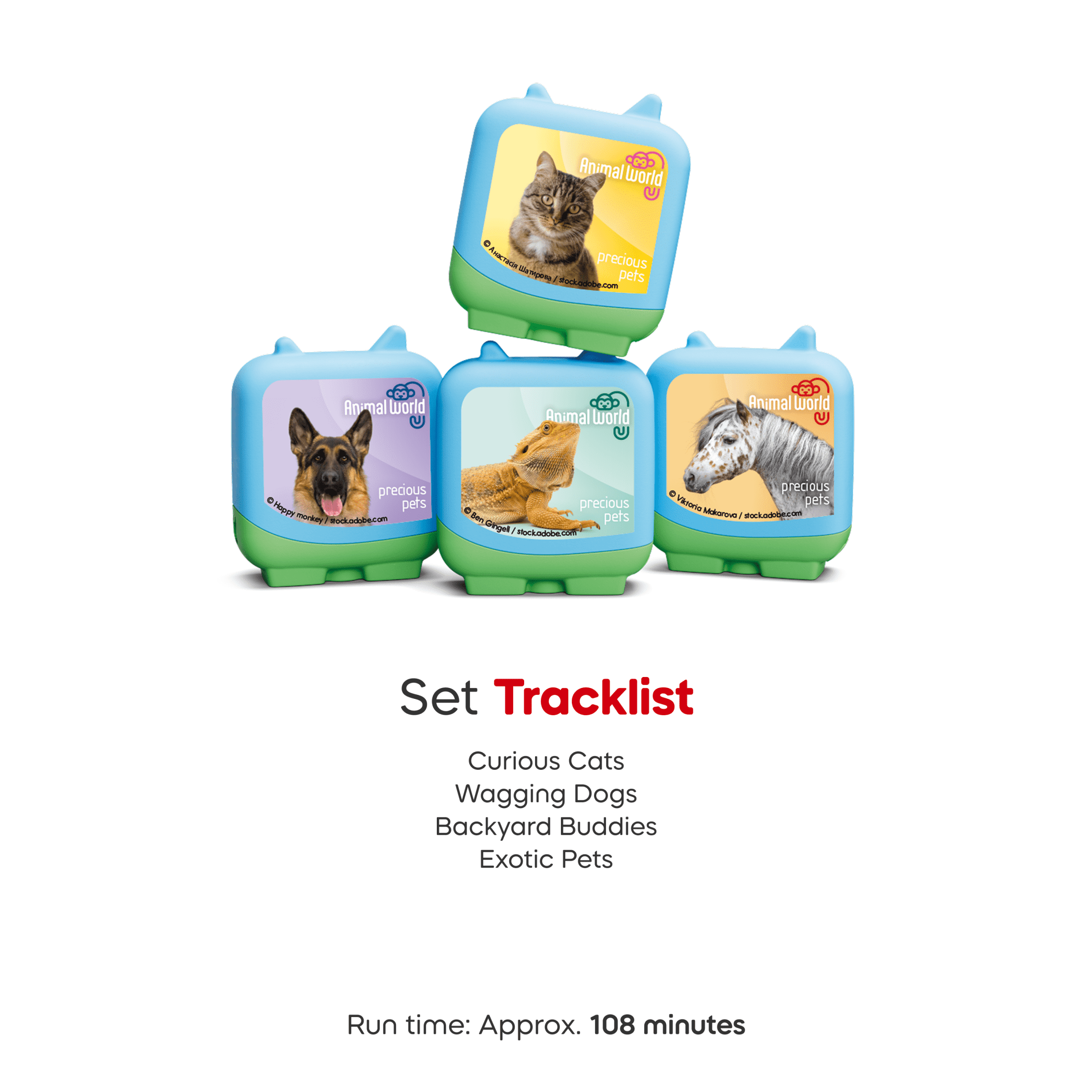 tonies Animal World - Precious Pets Clever Set, 4 Pack, Age Group 5+