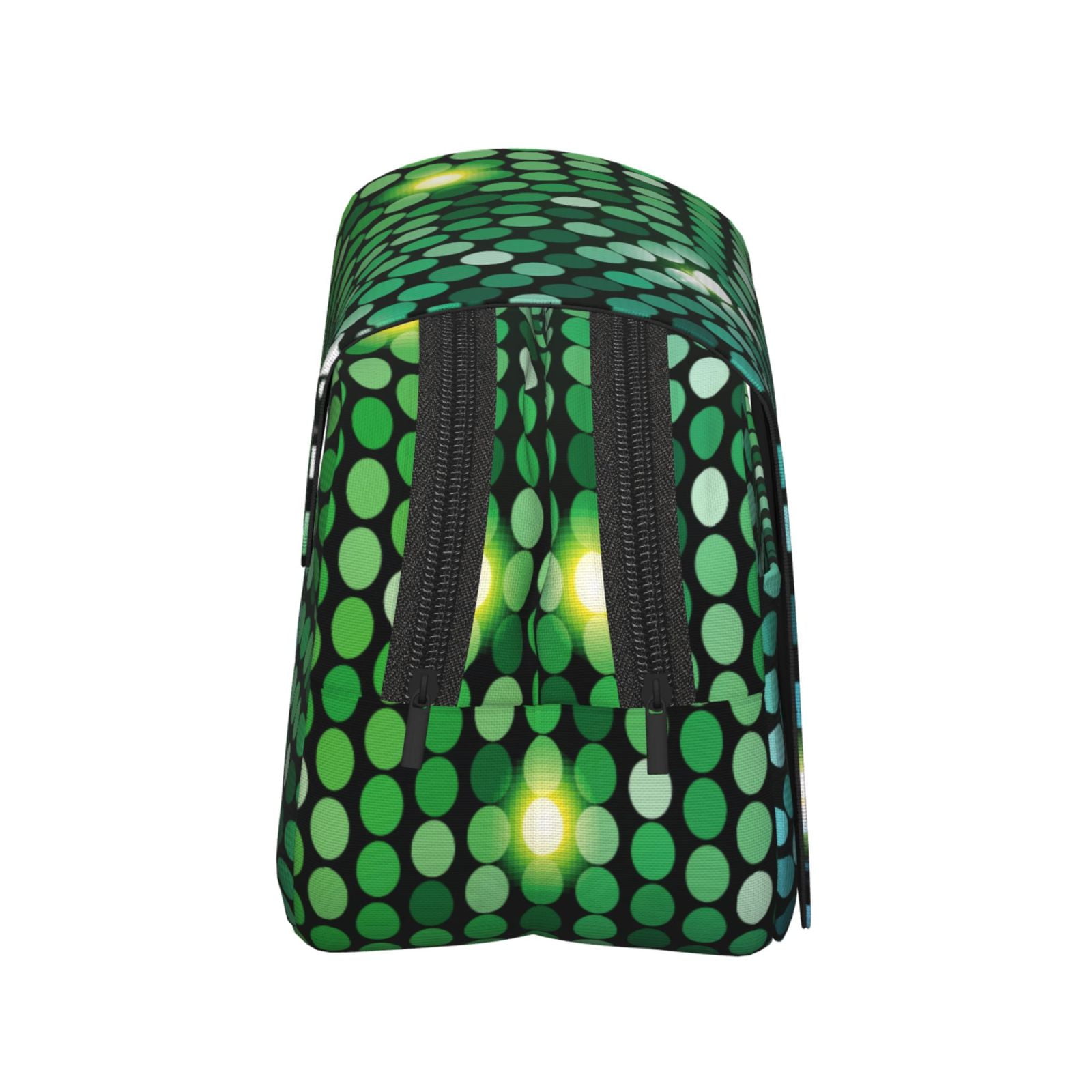 Rateoe Green Disco Lights Pattern Double Clamshell Pen Case, Storage Organizer with Two Zipper Compartments– Holds Up to 50 Pencils & Pens
