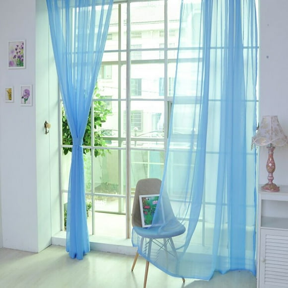 Pedty Curtain Panels Sheer Curtains for Living Room 1 Pcs Pure Color Tulle Door Window Curtain Drape Panel Sheer Scarf Valances