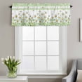 thumbnail image 4 of White Daisy Window Valance for Kitchen, Spring Flowers Floral Green Striped Countryside Rod Pocket Short Curtain for Small Windows, Light Filtering Decorative Valance, 56 x 16 Inch, 4 of 9