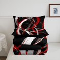 thumbnail image 5 of Homewish Swirl Lines Twin Comforter Sets,Abstract Geometric Bedding Set,Red White,Black Reversible,2pcs,1 Comforter and 1 Pillowcase, 5 of 7