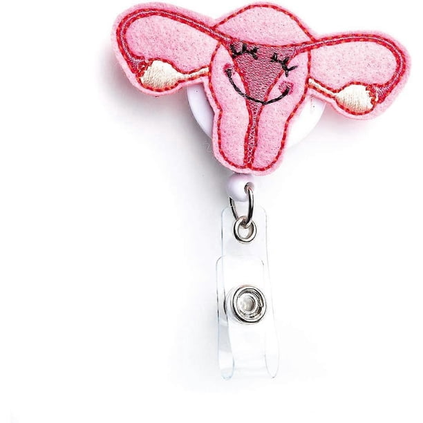 2 Porta Credenciales Retráctil Con Lazo Rosa, Credencial De Enfermera