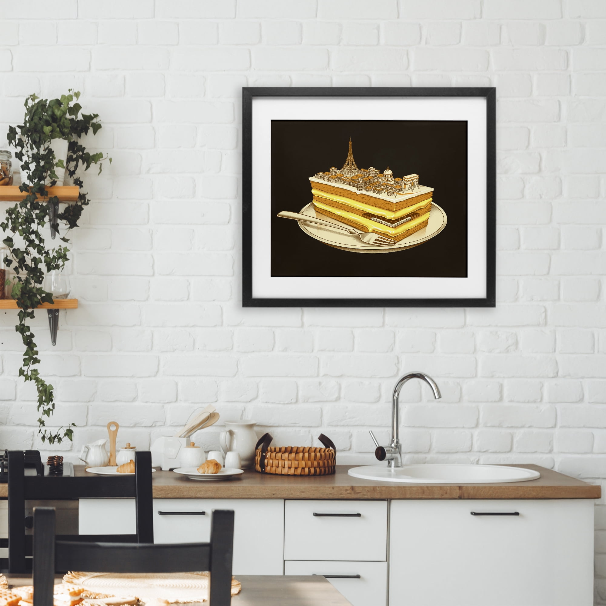 Stupell Industries Hungry For Travels Paris Black Framed Print Under Glass, design by Tobe Fonseca