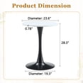 thumbnail image 4 of Miekor Furniture Round Dining Table, 23.6" Circle Tulip Table with Thickened Tabletop & Metal Pedestal, Mid Century Modern Bistro Table for Kitchen, Small Places, Living Room, Cafe (White) No.6157, 4 of 8