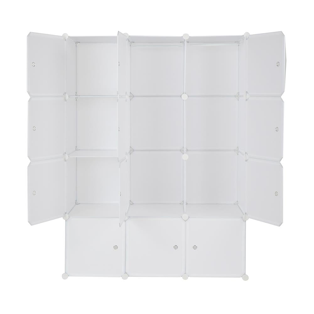 Ktaxon Portable Closet 12-Cube DIY, Clothes Organizer Storage Shelves, Plastic Bookshlef Wardrobe Cabinet, White