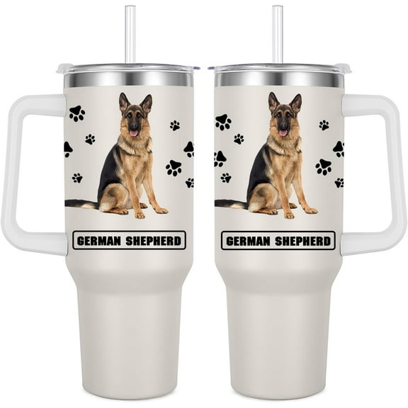 German Shepherd Gift for Dog Owner,40oz German Shepherd Tumbler with Handle Insulated Reusable Stainless Steel Travel Water Bottle (Color 4)