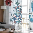 thumbnail image 5 of Blue Snowman Christmas Sheer Curtains 63 Inch Length 2 Panels Set, Semi Transparent Voile Rod Pocket Curtains for Living Dining Room Bedroom Drapes Xmas Tree Ball Snowflake Winter Wooden, 5 of 8