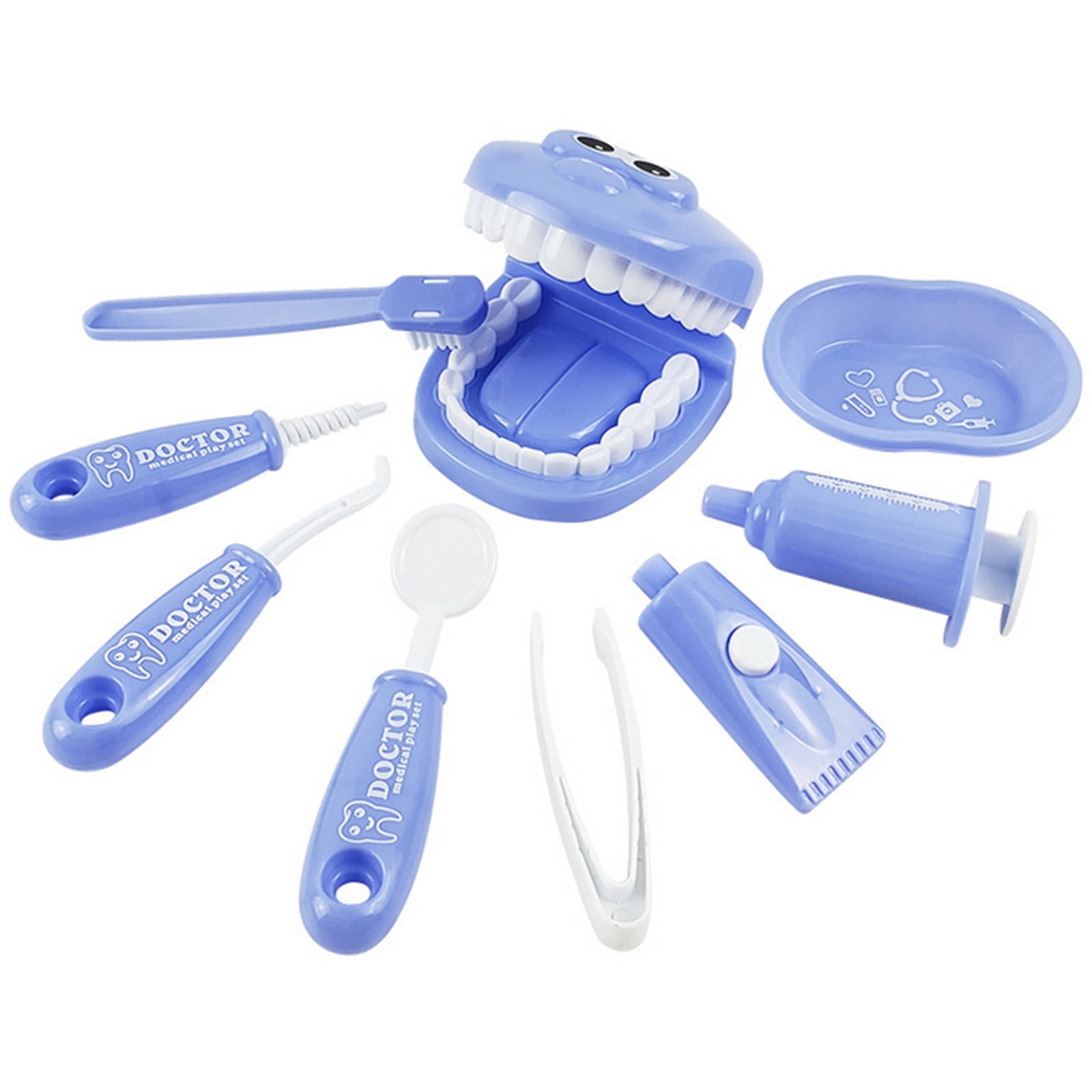 Jinveno 9pcs Kids Doctor Playset Pretend Play Kit Dentist Medical for