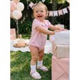 thumbnail image 4 of BemeyourBBs Infant Baby Girls First Birthday Outfit 1st Years Old Birthday Clothes Bubble Romper Cute Floral Letters Embroidery Short Sleeve Summer Jumpsuit Bodysuit Playsuit, 4 of 9