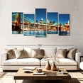 thumbnail image 2 of Elephant Stock Luminous Brooklyn Bridge Wall Art - Horizontal Multi Panel Canvas - 5 Pieceliving Room Wall Decor - Photography Architecture Multi Panel - Brown And Black Decor - 94" x 48", 2 of 8