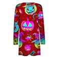 thumbnail image 4 of WXLWZYWL Womens Halloween Cardigan Plus Size Open Front Lightweight Pumkin Bat Spide Web Ghost Witch Print Blouse Cute Spooky Pattern Cardigans, 4 of 6