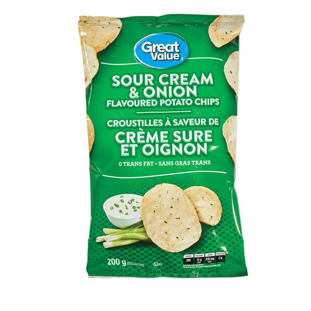 Great Value Sour Cream & Onion Flavoured Potato Chips Walmart.ca
