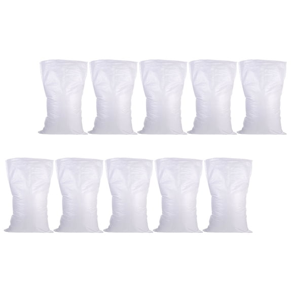 ETHZZLE 10Pcs White Leak Proof Woven Sandbags for Flood Barrier and Outdoor Protection