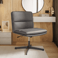 thumbnail image 2 of Glavbiku Adjustable Swivel Criss Cross Office Chair,Wide Armless Seat with Wheels,Vanity Chair,Gray, 2 of 12