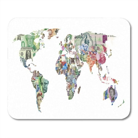 LADDKE Global World Countries Currency Map Finance Money Bank Note Exchange Capital Mousepad Mouse Pad Mouse Mat 9x10 (Best Currency Note In The World By Unesco)