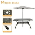 thumbnail image 4 of W WARMHOL 7-Piece Outdoor Patio Dining Set, 60” Rectangular Cast Aluminum Dining Table with Umbrella Hole and 6 Cushioned Swivel Rocker Chairs, Patio Funiture Set for Backyard, Patio, Garden, 4 of 7