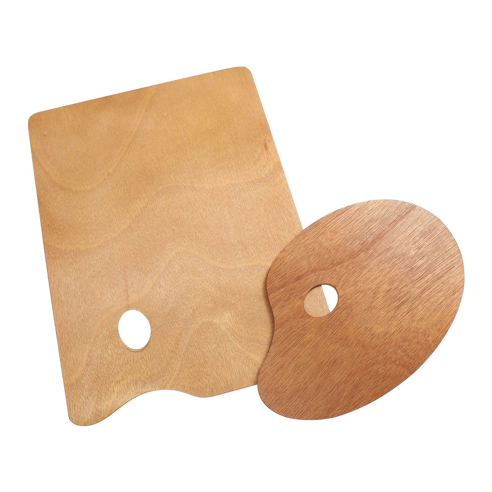 WHAMVOX 2Pcs Wooden Painting Tray DIY Art Painting Plate Creative Color Mixing Plate