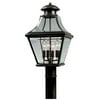 Quoizel Lighting Carleton - Four Light Large Post Lantern, Aged Copper Finish with Clear Glass