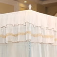 thumbnail image 4 of Rdeghly Luxury Princess Four Corner Post Bed Canopy Mosquito Netting, White, Three Side Openings, 1 Count, 4 of 8