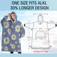 thumbnail image 4 of Oversized Wearable Blanket Hoodie,Blue Daisy Flower Pattern Sherpa Blanket Hoodie with Super Pockets,Super Warm Fuzzy Pullover for Women & Men, 4 of 6