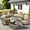 Beige, variant on Vcatnet 9 Pieces Patio Furniture Sets with 42" Fire Pit Table, Outdoor Wicker Rattan Sectional Sofa, All Weather Conversation Set with Swivel Glider Chairs and Solar Powered Coffee Table, Beige
