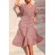 thumbnail image 5 of Vestido PRETTYGARDEN XL Rojo Ladrillo Floral con Escote en V y Volantes, 5 of 9