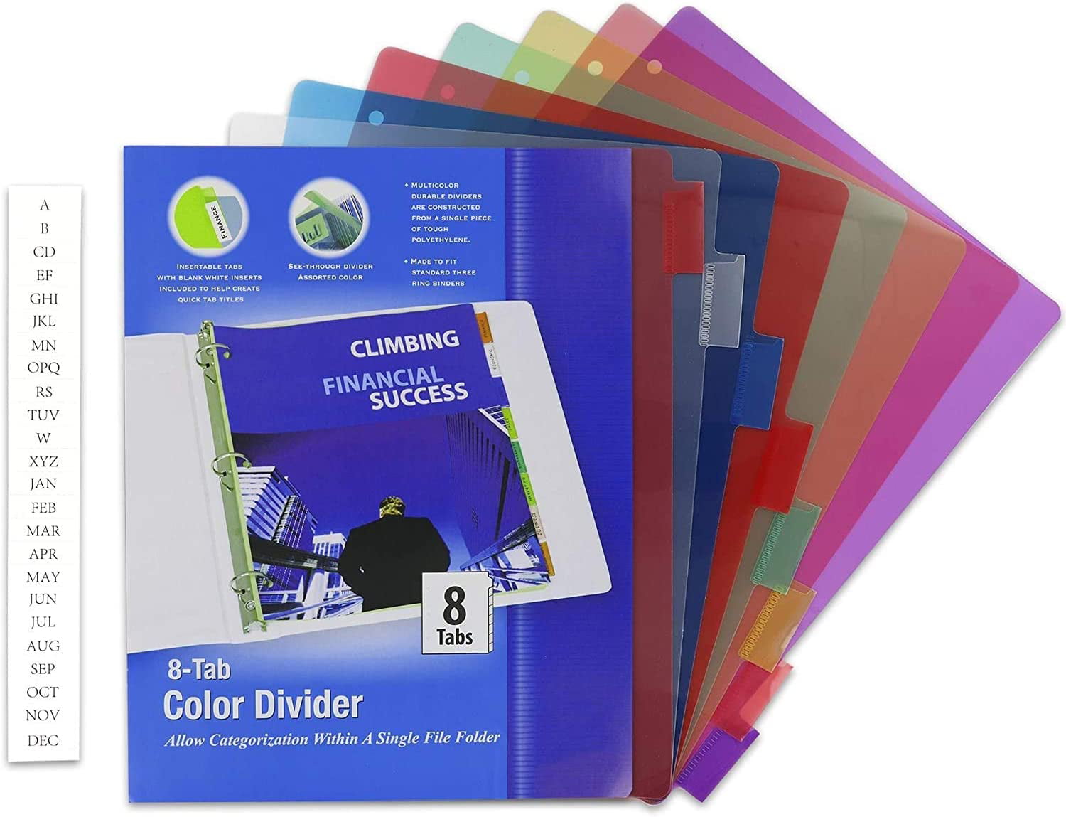 3-Ring Binder Dividers with 5-Insertable Color Tabs Fits in Ring Binder 5 Pack 