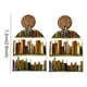 thumbnail image 3 of Pendientes para mujer, regalos para amantes de los libros, pendientes clásicos con forma de gota de agua, redondos y cuadrados, con costuras de estantería para profesora., 3 of 5