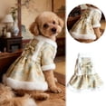 thumbnail image 4 of Floral Chinese Knot Bow Pet Dress Cozy Plush Trimmed Winter Apparel For Small Medium And Large Puppies(Pattern-B-S-23X22X36Cm), 4 of 5