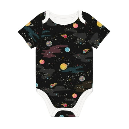 

Matuu Galaxy for Baby Short-Sleeve Bodysuit Soft Cotton Comfortable and Breathable Perfect for Newborns and Infants