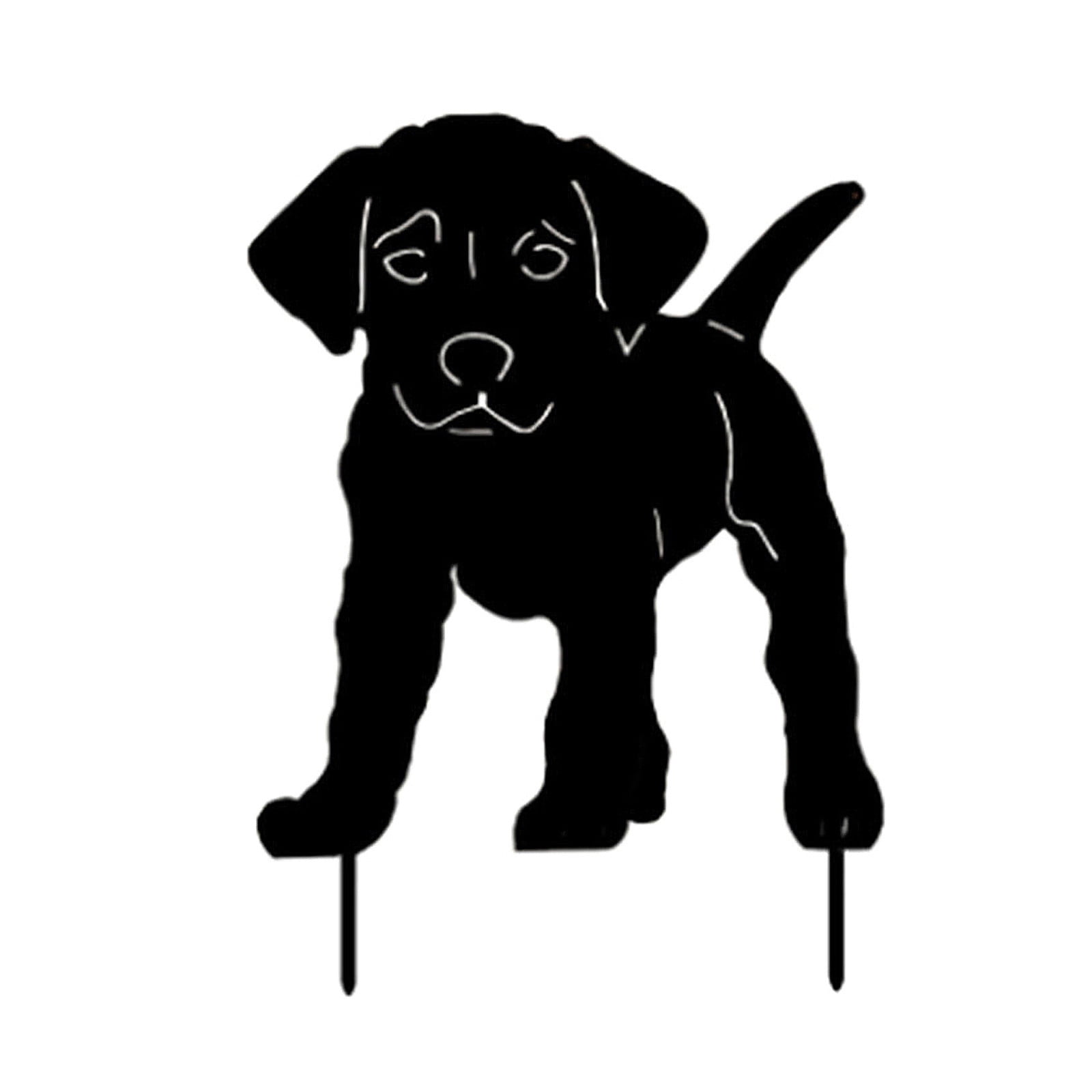 Kuluzego Metal Dog Decoration Hollow Out Dog Animal Silhouette1 Pack