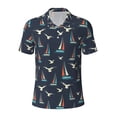 thumbnail image 2 of Daiia Sailboat And Seagull Pattern Men’s Polo Shirts,Solid Deck Shirt,Classic Fit, Breathable Cotton Polo for Casual and Sport Wear-X-Large, 2 of 7