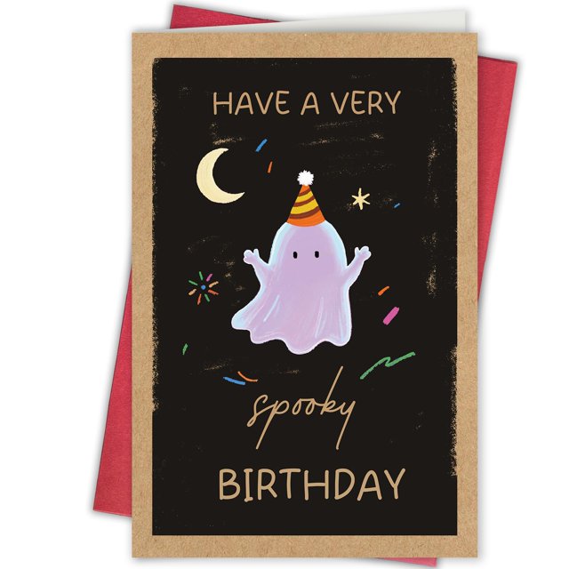 Tarjeta de cumpleaños Bablira Spooky Ghost Haunted Funny Halloween