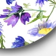 thumbnail image 3 of Designart 'Blue Wildflowers With Leaves III' Traditional Circle Metal Wall Art 36x36 - Disc of 36, 3 of 5