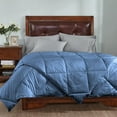 thumbnail image 3 of 1 Piece Striped Diamond Pattern Comforter Super Soft 800 Thread Counts, All Season, 100% Egyptian Cotton, Oversized Super King Size Medium Blue Color, 3 of 7