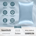 thumbnail image 4 of Bare Home Satin Pillowcase Set of 2 - Silky Soft for Hair and Skin - Zipper Closure - Standard, Light Blue, 4 of 8
