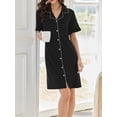 thumbnail image 2 of Avidlove Button Down Nightgowns for Women Ruffle Short Sleeve Sleep Shirts Comfy Nightshirts V Neck Pajamas Dress Sleepwear, 2 of 7